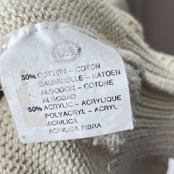 Vintage Women 3D Sweater Sz 20 Cable Knit Cottage Core Pastel Flower Accents - Picture 5 of 11